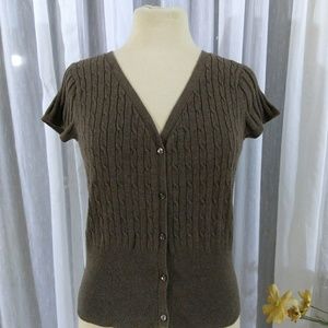 No name Sm short sleeve Brown button-down sweater
